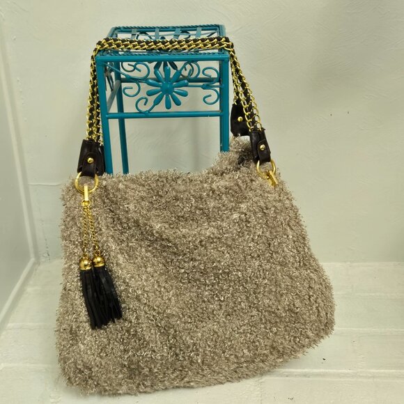 Big Buddha Handbags - Curly Lamb Fake Fur Handbag